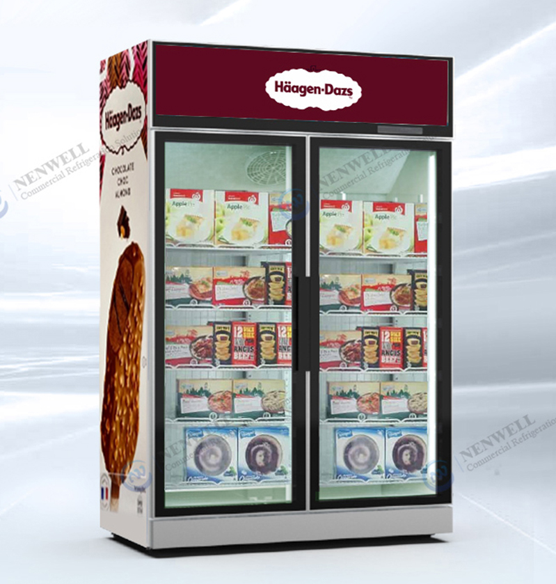 glass door display freezer